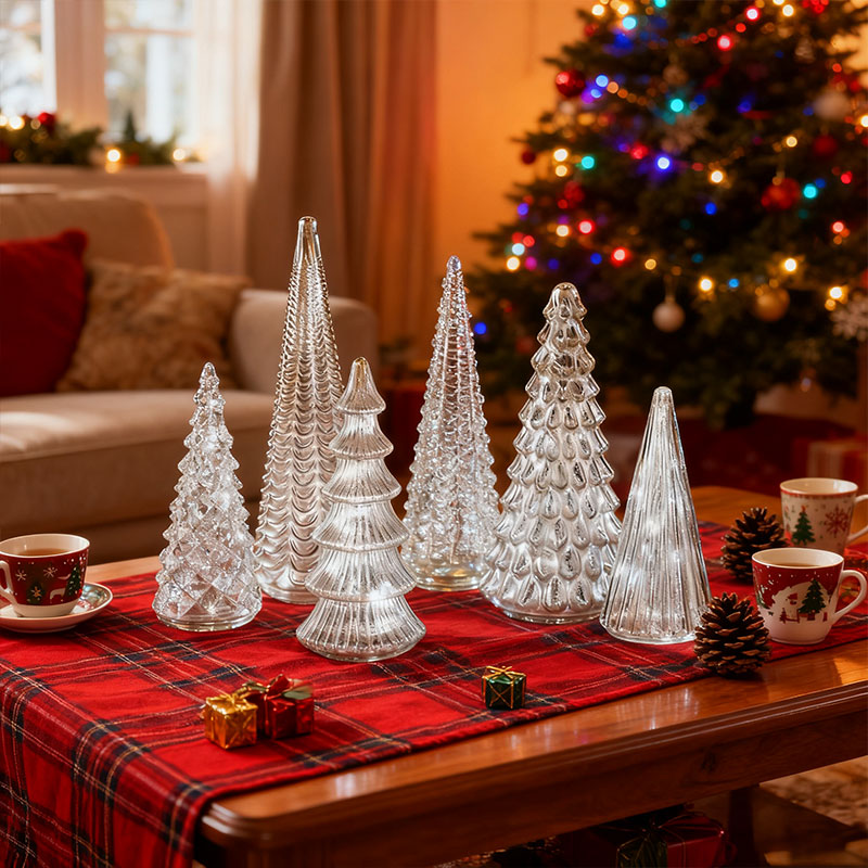 5-Piece Set 3D Printed Light-Up Trees with Upgraded LEDs for Tabletop Decor