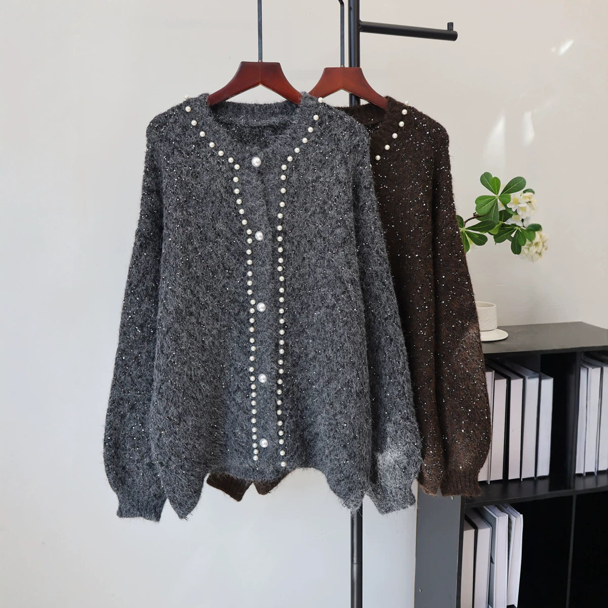 Loose sequined sweater for women