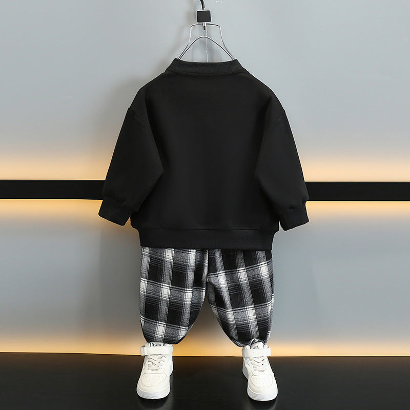 Boys Spring Autumn Casual Sweatshirt Set Two Piece Outfit