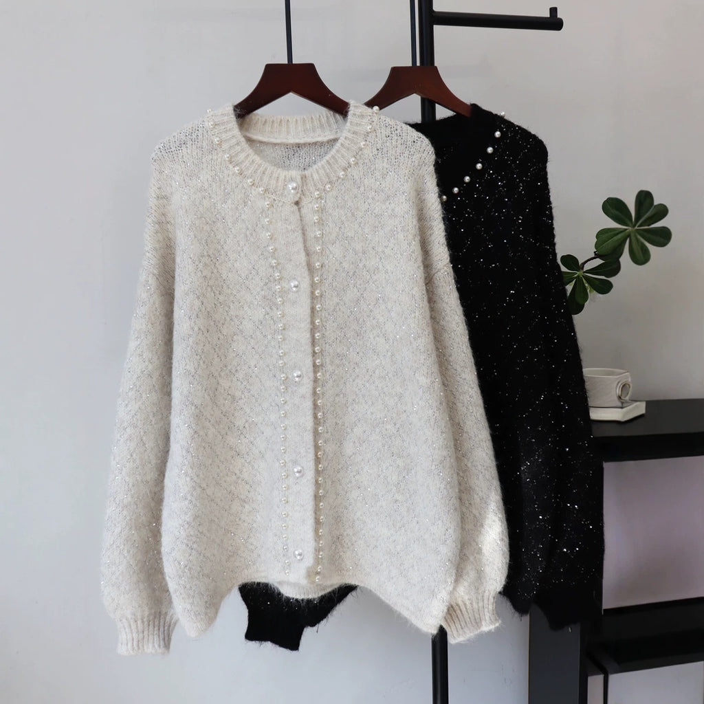 Loose sequined sweater for women