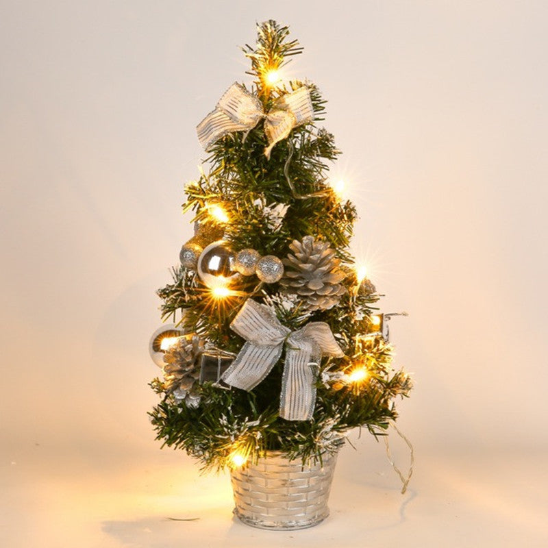40CM LED Christmas Tree Night Light, Battery Operated Tabletop Decor with Warm White Lights for Home Office Christmas Decoration