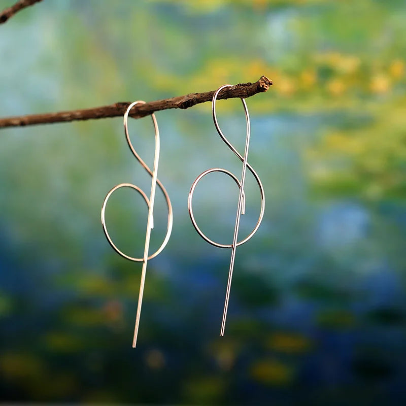 14K Rose Gold Note Earrings