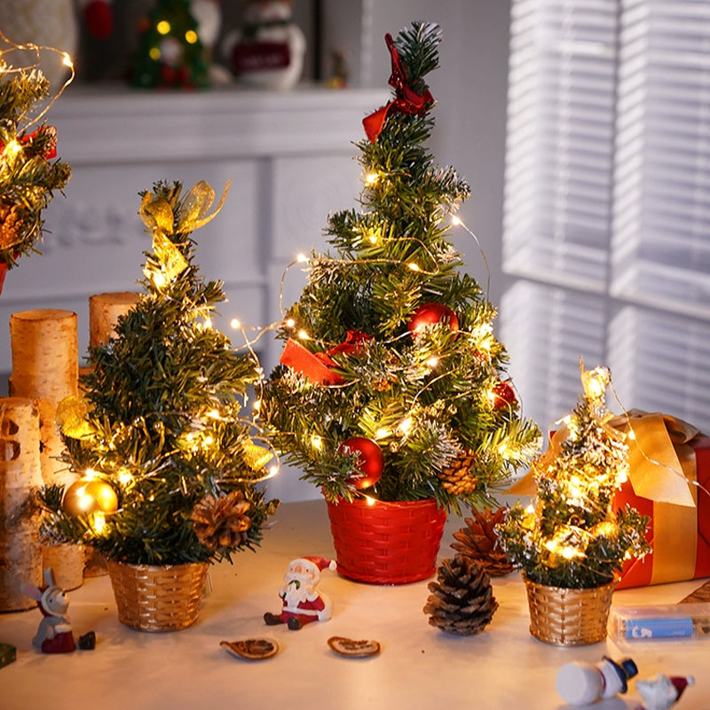 40CM LED Christmas Tree Night Light, Battery Operated Tabletop Decor with Warm White Lights for Home Office Christmas Decoration
