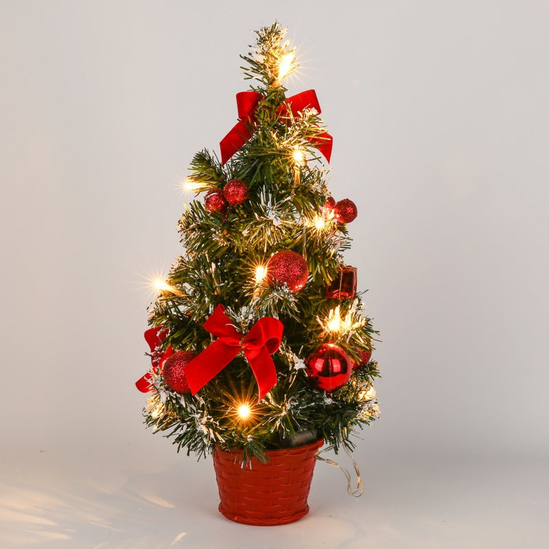 40CM LED Christmas Tree Night Light, Battery Operated Tabletop Decor with Warm White Lights for Home Office Christmas Decoration