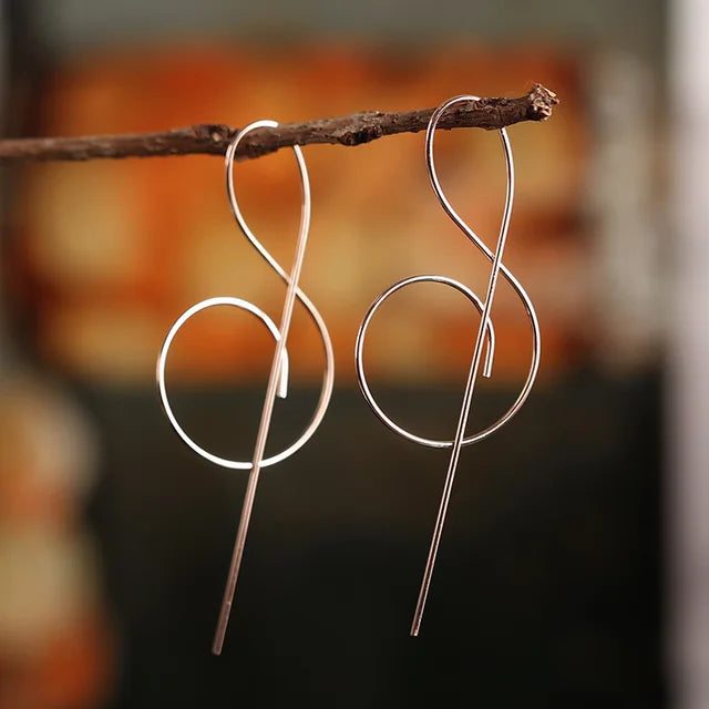14K Rose Gold Note Earrings