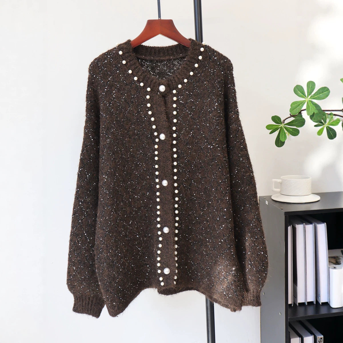 Loose sequined sweater for women