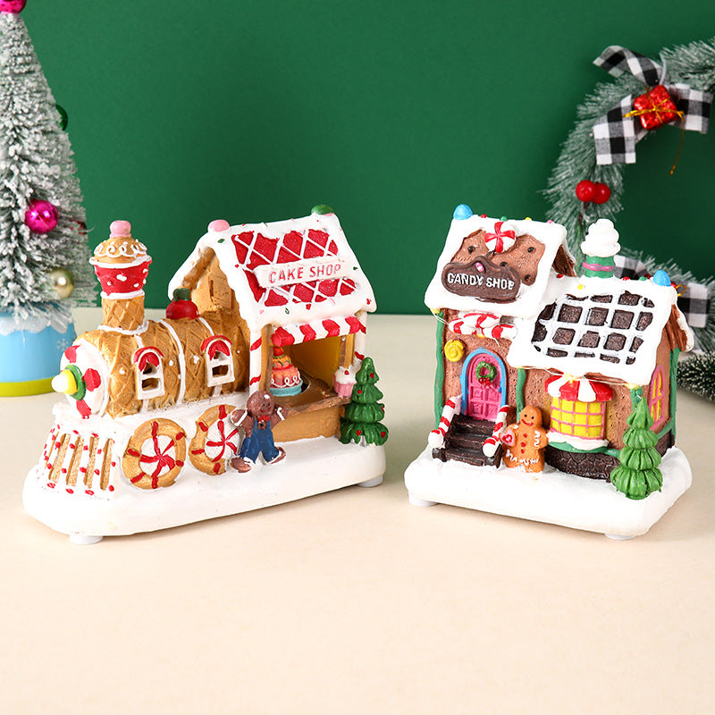 Christmas gifts, Christmas creative ornaments, electric music, glowing snow house, small house