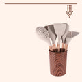 10 Pieces Kitchen Tools Set Wooden Handle Cooking Kitchen Utensil Set Silicone Utensils